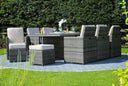 11 Piece Glass Dining Set - Clear And Gray