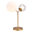 Metal Bedside Table Lamp With Clear Globe Shade - Copper