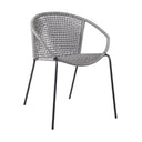 25" Metal Outdoor Dining Chair (Set of 2) - Gray