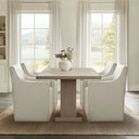 Charlotte - Slipcover Dining Arm Chair With Casters - Cream - Madison Park - Arm Chairs - Elite Enclave Home