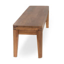 Arno Natural Acacia Wood Bench – warm natural finish, tapered legs and finger joint detailing