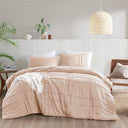 Porter - Full Soft Washed Pleated Comforter Set - Blush