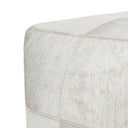 Hide Pouf – genuine hide with silvery sheen and ivory tone