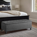 Shandra - Tufted Top Soft Close Storage Bench - Charcoal - Madison Park - Storage Benches - Elite Enclave Home