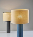Ceramic Cylinder Table Lamp With Beige Drum Shade - Black - HomeRoots - Table Lamps - Elite Enclave Home