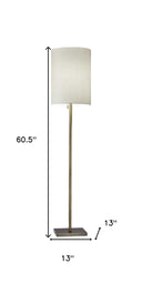 Floor Lamp Classic Silhouette - Brass / White - HomeRoots - Floor Lamps - Elite Enclave Home