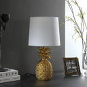 Bedside Table Lamp With White Empire Shade - Gold