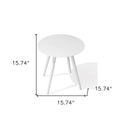Rounded Metal Outdoor Side Table - White