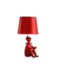 Bedside Table Lamp With Red Empire Shade - Red