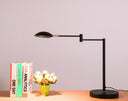 Metal Swing Arm Desk Table Lamp With Shade - Black