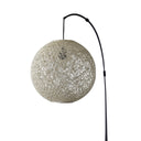 Arched Floor Lamp With Groovy Beige Abstract Wicker Globe Shade - Antiqued Bronze - HomeRoots - Floor Lamps - Elite Enclave Home