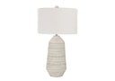Ceramic Geometric Table Lamp With Cream Drum Shade - Ivory - HomeRoots - Table Lamps - Elite Enclave Home