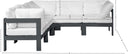 Nizuc - Outdoor Patio 5 Piece Modular Sectional With Gray Frame - Meridian Furniture - Stationary Sectionals- Elite Enclave Home