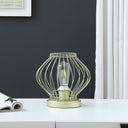10" Bedside Table Lamp With Gold Cage Shade - Gold