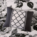 Dorsey - Floral Print Comforter Set - Black / White