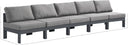 Nizuc - Outdoor Patio 5 Seat Modular Armless Sofa With Gray Frame - Meridian Furniture - Stationary Sectionals- Elite Enclave Home