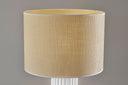 Ceramic Cylinder Table Lamp With Beige Drum Shade - White - HomeRoots - Table Lamps - Elite Enclave Home
