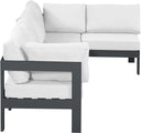 Nizuc - Outdoor Patio 5 Piece Modular Sectional With Gray Frame - Meridian Furniture - Stationary Sectionals- Elite Enclave Home