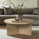Sadie - Round Coffee Table - Reclaimed Greige - Martha Stewart - Coffee Tables - Elite Enclave Home