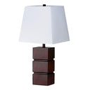 27" Bedside Table Lamp With White Shade - Brown