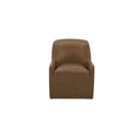 Maisie - Rolling Dining Chair Leather - Tan - Moe's Home Collection - Arm Chairs - Elite Enclave Home