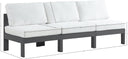 Nizuc - Outdoor Patio 3 Seat Armless Modular Sofa With Gray Frame