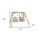 Wood Double Chair Swing - Natural