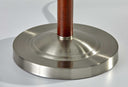 23" Metal Standard Table Lamp With White Shade - Silver