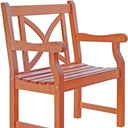Patio Arm Chair With Cross Back Design - Brown
