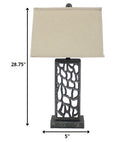 Metal With Multi Mini Grotto Pattern Table Lamp - Silver