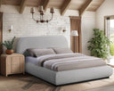 Vaughn - Chenille Bed With Black Base - Meridian Furniture - Platform Beds - Elite Enclave Home