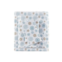Cozy Cotton Flannel - Twin Sheet Set - Tan / Blue Snowflakes