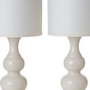 Ceramic Gourd Table Lamp With Off-White Drum Shade (Set of 2) - Off-White