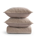 Elms - Velvet Quilt King Set - Velvet Pebble
