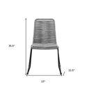 23" Metal Outdoor Dining Chair (Set of 2) - Gray
