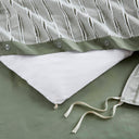 Essence - 9 Piece King Oversized Clipped Comforter Set With Euro Shams And Throw Pillows - Green