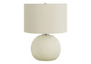 18" Ceramic Round Table Lamp With Drum Shade - Cream - HomeRoots - Table Lamps - Elite Enclave Home