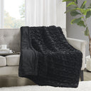 Ruched Throw - Black - Madison Park - Throws - Elite Enclave Home