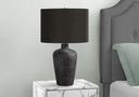 Ceramic Round Table Lamp With Black Drum Shade - Black - HomeRoots - Table Lamps - Elite Enclave Home