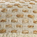 Cotton Blend Round Striped Pouf Ottoman - Ivory And Brown