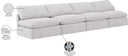 Indulge - Velvet 4 Seat Modular Armless Sofa - Meridian Furniture - Stationary Sectionals - Elite Enclave Home