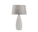 Bedside With Gray Drum Shade (Set of 2) - White Ceramic