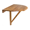 Half Round Solid Wood Folding Outdoor Balcony Table - Brown