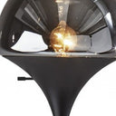 Chalice Mixed Material Torchiere With Metal Smoked Glass - Black - HomeRoots - Floor Lamps - Elite Enclave Home