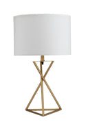 Contemporary Geo Table Lamp With White Shade - Gold