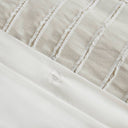 Essence - Oversized Cotton Clipped Jacquard Comforter Set With Euro Shams and Throw Pillows - Ivory