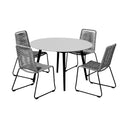 5 Piece Dining Set With Four Chairs - Gray And Black