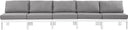 Nizuc - Outdoor Patio 5 Seat Modular Armless Sofa With White Frame - Meridian Furniture - Stationary Sectionals- Elite Enclave Home