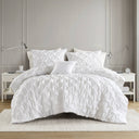 Bailey - King/California King Diamond Pucker Comforter Set - White - Super Listing - Comforters & Sets - Elite Enclave Home