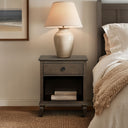 Victoria - One - Drawer Nightstand With Shelf - Antique Brown - Madison Park Signature - Accent Nightstands - Elite Enclave Home